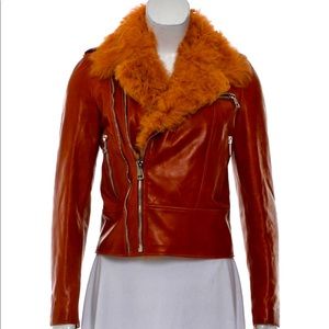 ❤️SOLD❤️Gucci shearling-trimmed leather jacket.